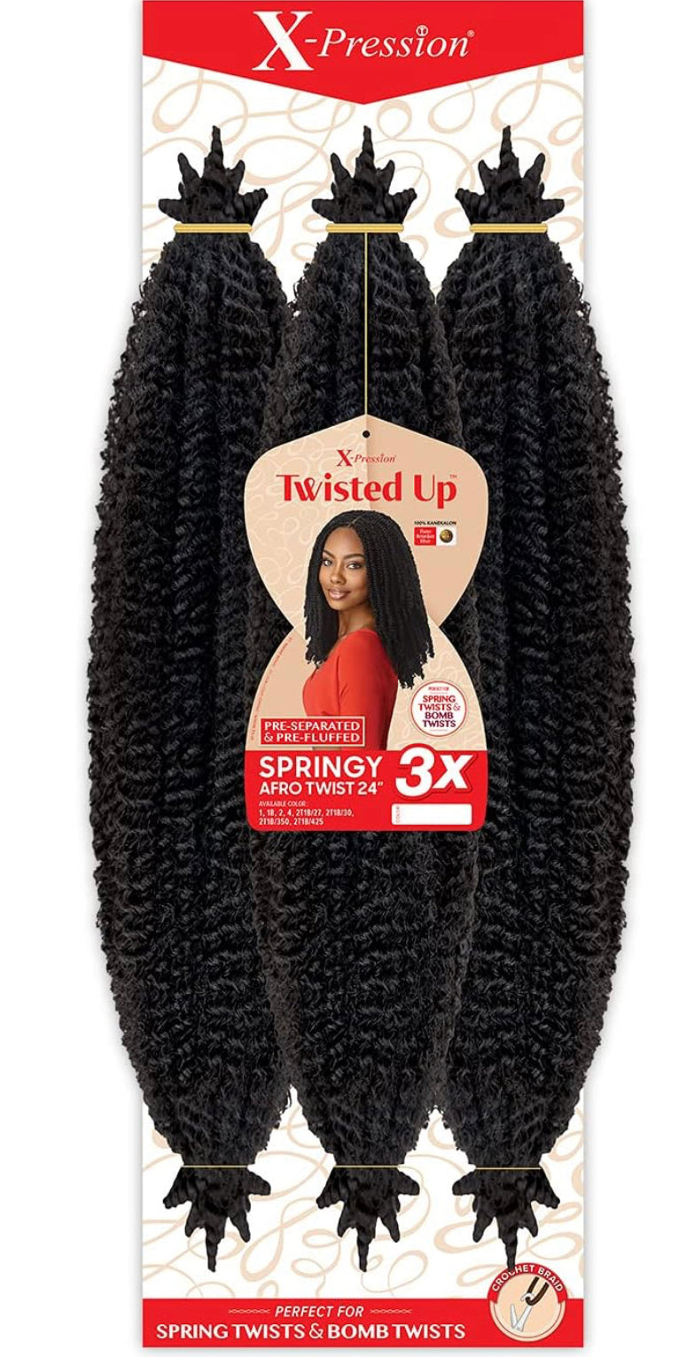 Outre Crochet Braids X-Pression Twisted Up 3X Springy Afro Twist 24"