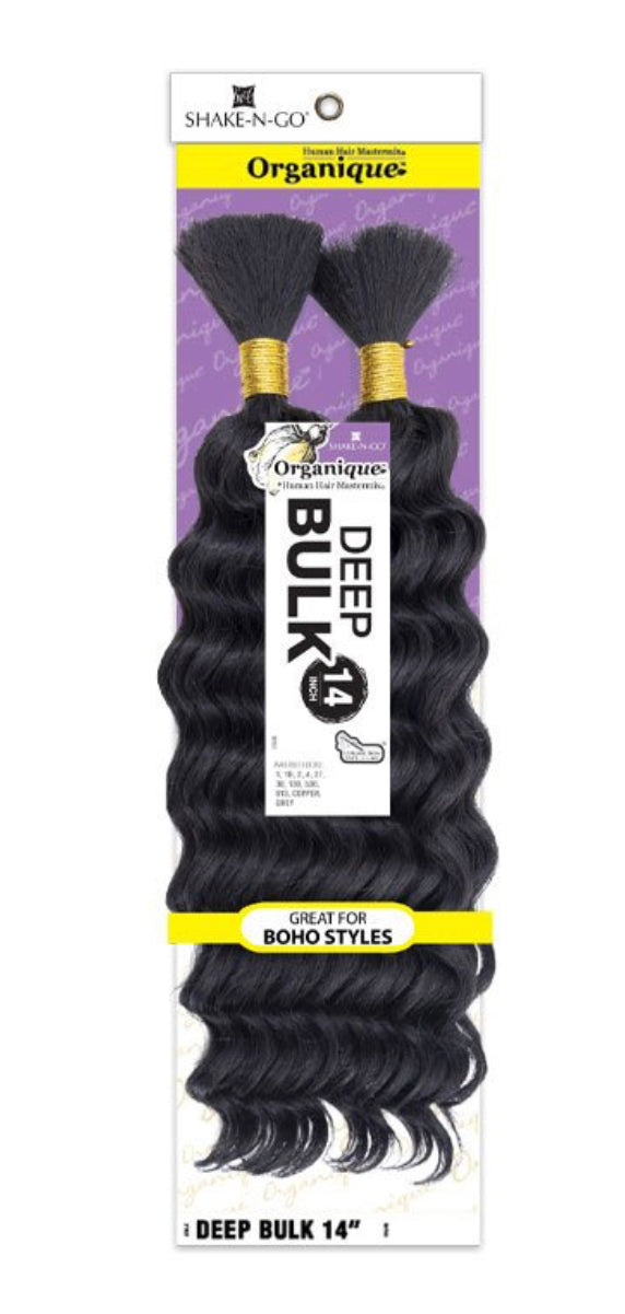 Shake-N-Go Human Hair Blend Braids Organique Deep Bulk 14" for BOHO Braids