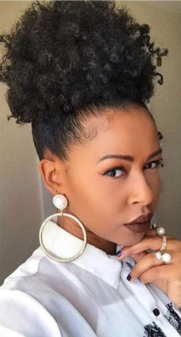 Afro Kinky Drawstring Puff 1B