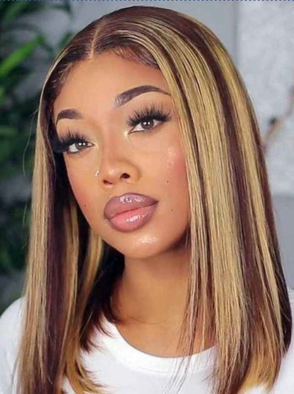 14” Glueless 4x4 Human Hair Wig P4/27