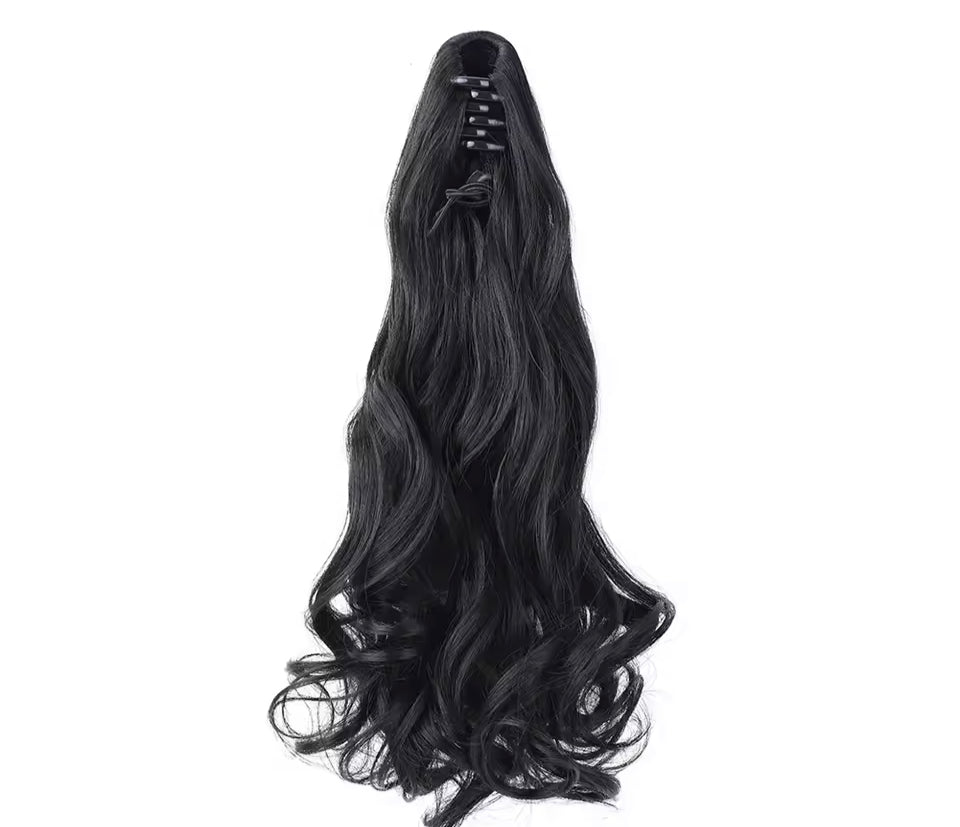 Body Wave Clip In Ponytail 22 Inch, 1B