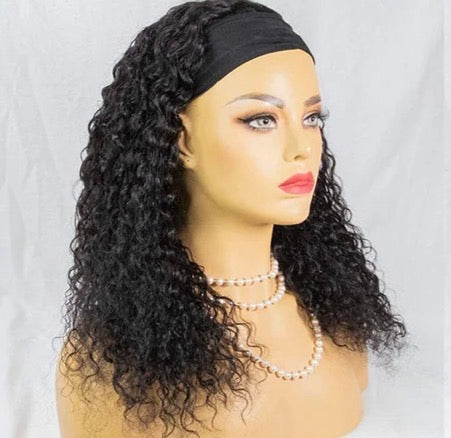 20” Water Wave Human Hair Headband Wig