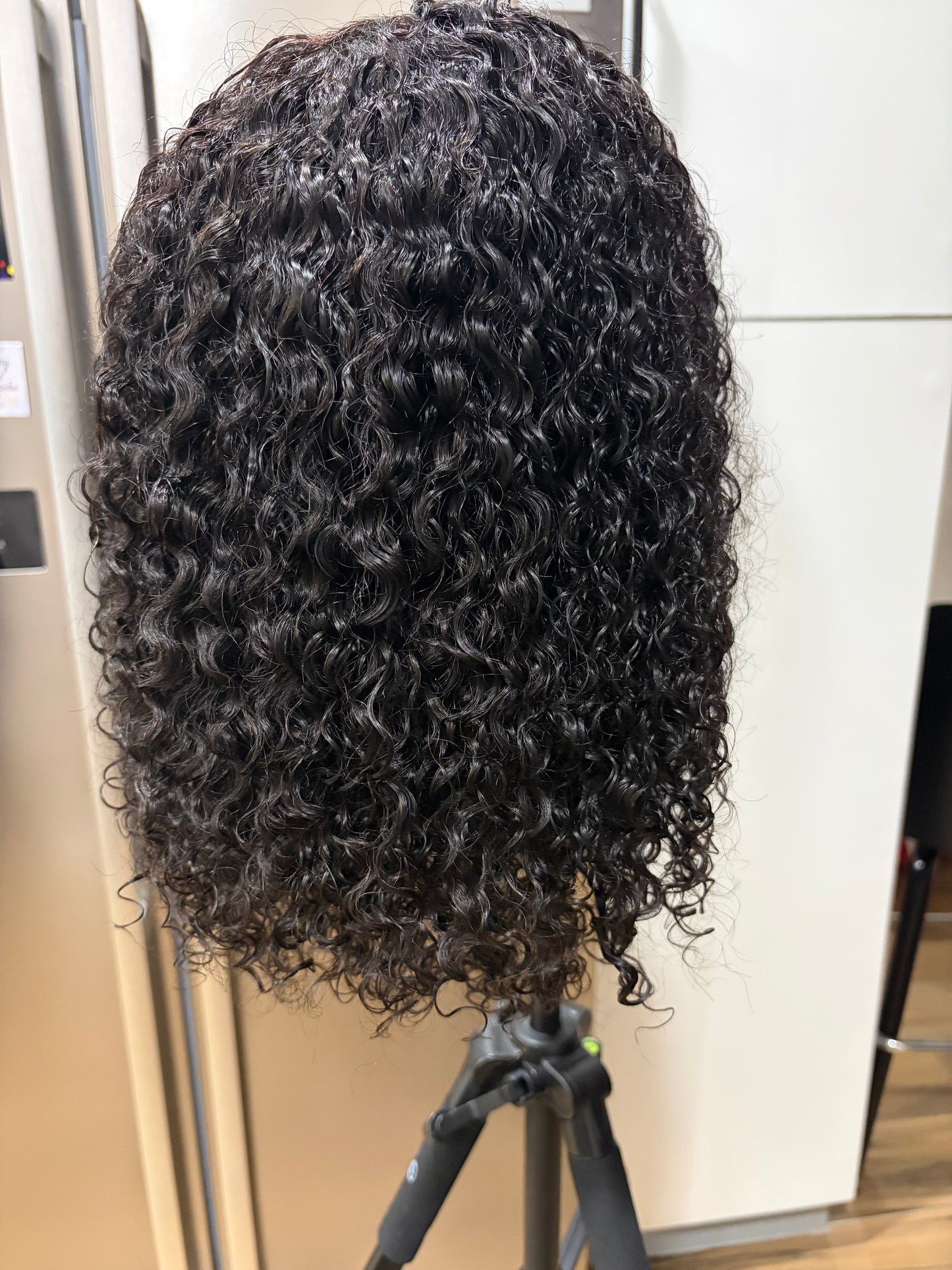 18” Burmese Curly Human Hair Glueless Wig