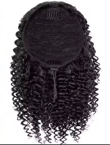 Kinky Curly Drawstring Ponytail 14 Inch, 1B