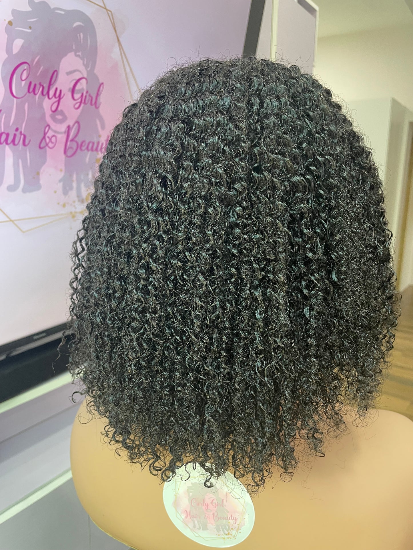 12” Afro Kinky Himan Hair Headband Wig