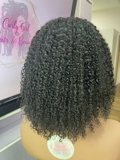 12” Afro Kinky Himan Hair Headband Wig