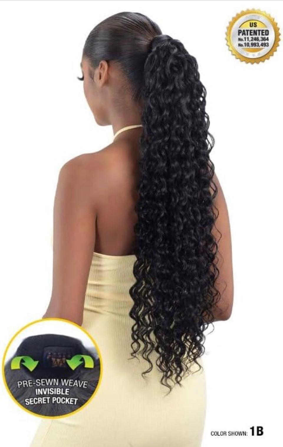 Secret Pocket Spanish Curl Ponytail 26" 1B